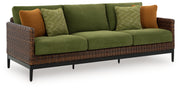 Horizon Hall Outdoor Sofa and 2 Chairs with Coffee Table in Brown/Green from Ashley - Luna Furniture