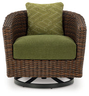 Horizon Hall Outdoor Sofa and 2 Chairs with Coffee Table in Brown/Green from Ashley - Luna Furniture