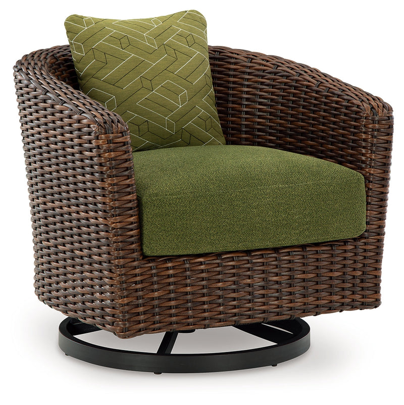 Horizon Hall Outdoor Sofa and 2 Chairs with Coffee Table in Brown/Green from Ashley - Luna Furniture