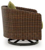 Horizon Hall Outdoor Sofa and 2 Chairs with Coffee Table in Brown/Green from Ashley - Luna Furniture