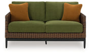 Horizon Hall Outdoor Sofa and Loveseat in Brown/Green from Ashley - Luna Furniture