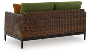 Horizon Hall Outdoor Sofa and Loveseat in Brown/Green from Ashley - Luna Furniture