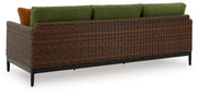 Horizon Hall Outdoor Sofa and Loveseat in Brown/Green from Ashley - Luna Furniture