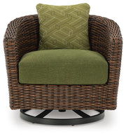 Horizon Hall Outdoor Sofa with 2 Lounge Chairs in Brown/Green - PKG021093