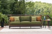 Horizon Hall Outdoor Sofa with 2 Lounge Chairs in Brown/Green - PKG021093