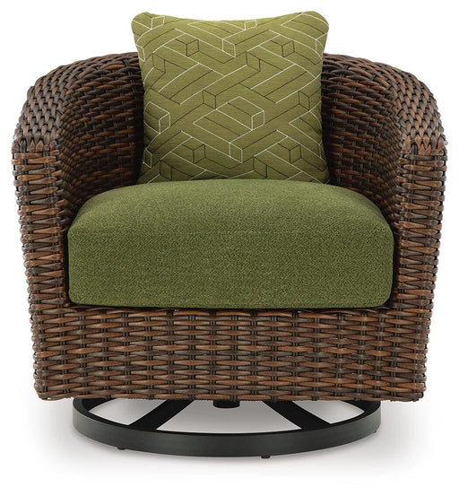 Horizon Hall Outdoor Sofa with 2 Lounge Chairs in Brown/Green - PKG021093
