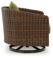 Horizon Hall Outdoor Sofa with 2 Lounge Chairs in Brown/Green - PKG021093