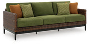 Horizon Hall Outdoor Sofa with 2 Lounge Chairs in Brown/Green - PKG021093