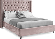 [HOT DEAL] Aiden Velvet Queen Bed Pink - Gate FurnitureQueen Bed