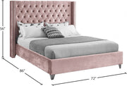 [HOT DEAL] Aiden Velvet Queen Bed Pink - Gate FurnitureQueen Bed