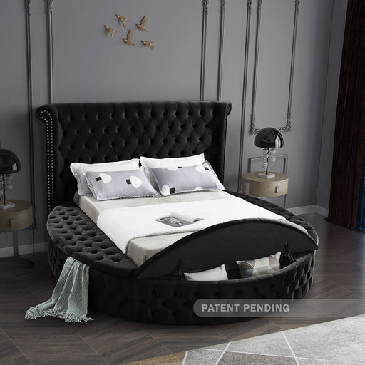 [HOT DEAL] Luxus Velvet Queen Bed (3 Boxes) Black - Gate FurnitureQueen Bed
