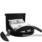 [HOT DEAL] Luxus Velvet Queen Bed (3 Boxes) Black - Gate FurnitureQueen Bed