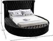 [HOT DEAL] Luxus Velvet Queen Bed (3 Boxes) Black - Gate FurnitureQueen Bed
