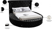 [HOT DEAL] Luxus Velvet Queen Bed (3 Boxes) Black - Gate FurnitureQueen Bed
