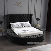 [HOT DEAL] Luxus Velvet Queen Bed (3 Boxes) Black - Gate FurnitureQueen Bed