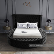 [HOT DEAL] Luxus Velvet Queen Bed (3 Boxes) Black - Gate FurnitureQueen Bed