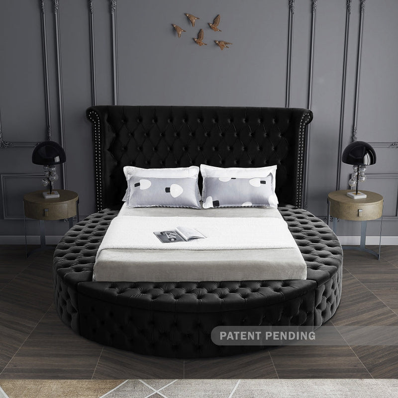 [HOT DEAL] Luxus Velvet Queen Bed (3 Boxes) Black - Gate FurnitureQueen Bed
