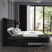 [HOT DEAL] Luxus Velvet Queen Bed (3 Boxes) Black - Gate FurnitureQueen Bed
