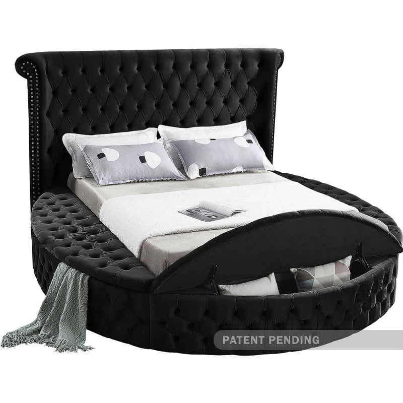 [HOT DEAL] Luxus Velvet Queen Bed (3 Boxes) Black - Gate FurnitureQueen Bed
