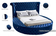 [HOT DEAL] Luxus Velvet Queen Bed (3 Boxes) Blue - Gate FurnitureQueen Bed