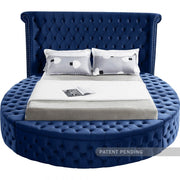 [HOT DEAL] Luxus Velvet Queen Bed (3 Boxes) Blue - Gate FurnitureQueen Bed