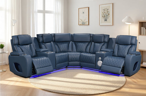 Houston Blue 3-pc Sectional - HOUSTON-BL-3-PC-SEC