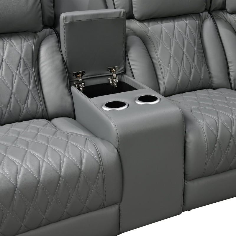 Houston Gray 3-pc Sectional - HOUSTON-GY-3-PC-SEC