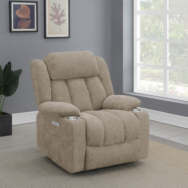 Houston Upholstered Power Lift Recliner Chair Camel - 602274P