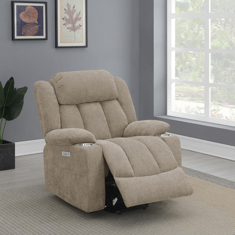 Houston Upholstered Power Lift Recliner Chair Camel - 602274P