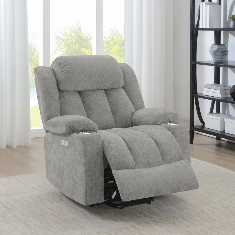 Houston Upholstered Power Lift Recliner Grey - 602284P