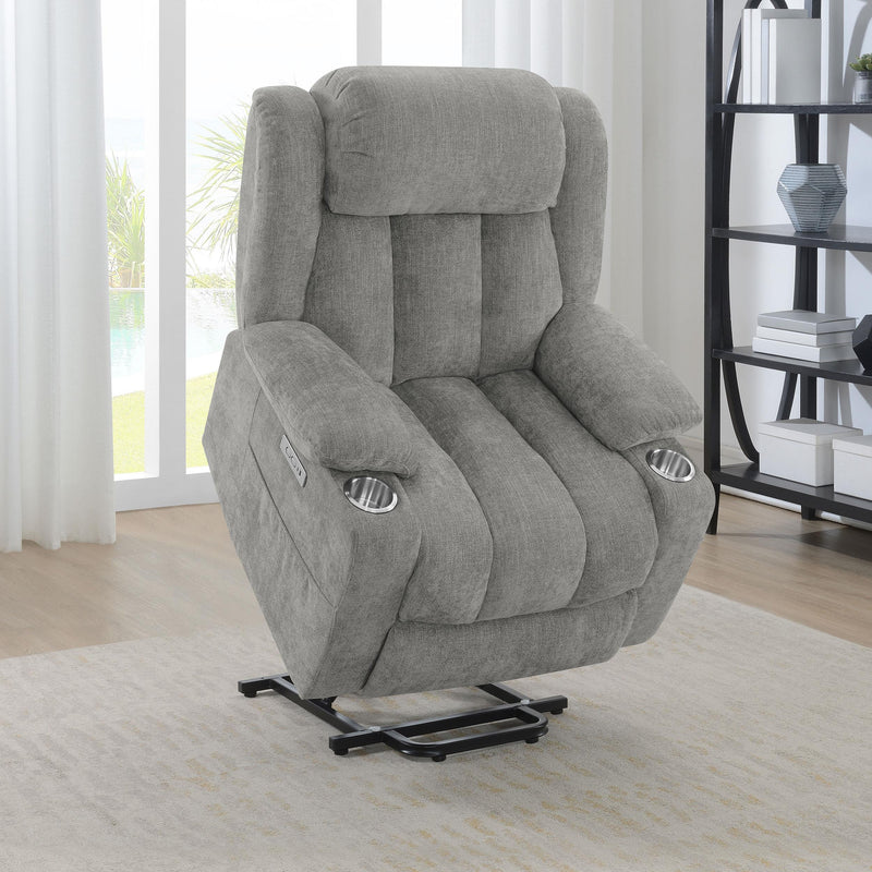 Houston Upholstered Power Lift Recliner Grey - 602284P