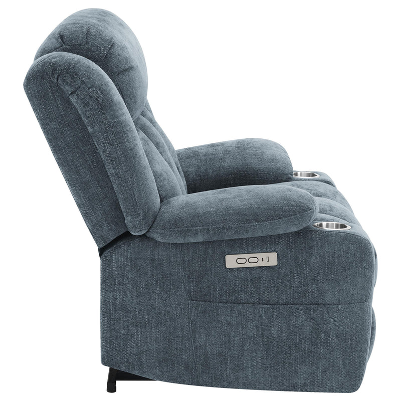 Houston Upholstered Power Lift Recliner Slate Blue - 602294P