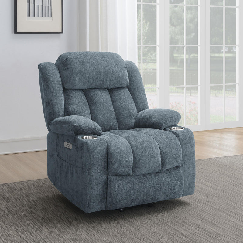 Houston Upholstered Power Lift Recliner Slate Blue - 602294P
