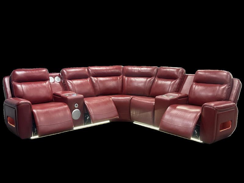 HP0426 Power 2 Reclining Sectional Red - 609630PP