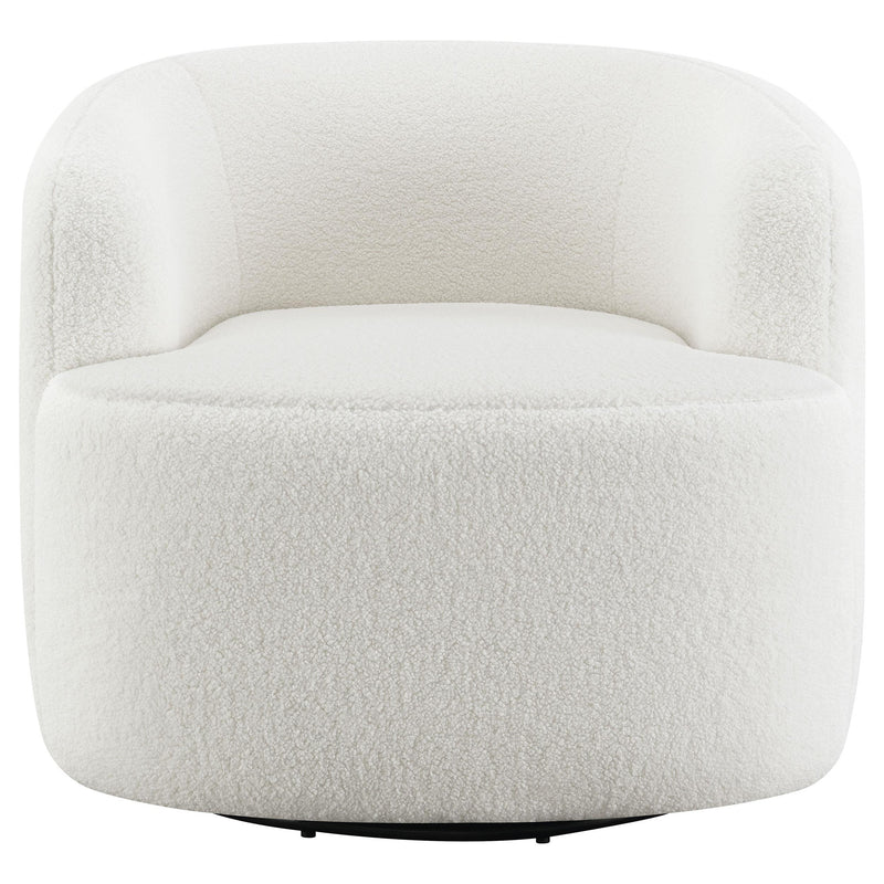 Hudson Faux Sheepskin Upholstered Swivel Chair Natural - 905726