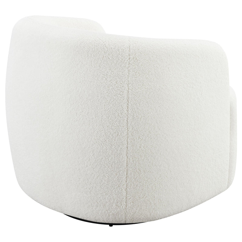 Hudson Faux Sheepskin Upholstered Swivel Chair Natural - 905726