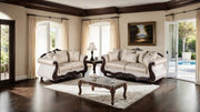 Huelva Beige/Dark Cherry Loveseat - SM6452-LV
