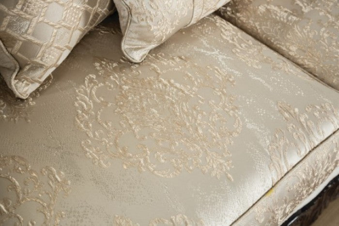 Huelva Beige/Dark Cherry Loveseat - SM6452-LV