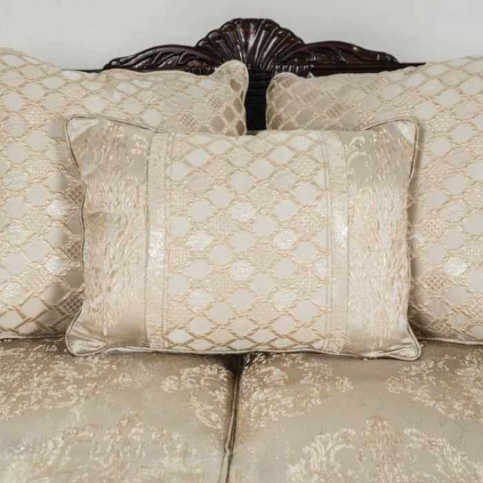 Huelva Beige/Dark Cherry Sofa - SM6452-SF