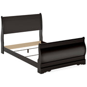 Huey Vineyard Black Full Sleigh Bed, Chest and 2 Nightstands - B128B47