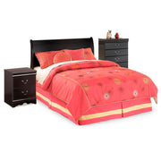 Huey Vineyard Black Full Sleigh Headboard, Chest and Nightstand - B128B34