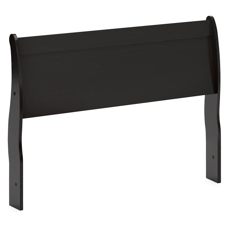 Huey Vineyard Black Queen Sleigh Headboard, Dresser, Mirror and Nightstand - B128B38