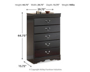 Huey Vineyard Black Queen Sleight Bed and Chest - B128B48