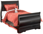Huey Vineyard Black Twin Sleigh Bed and Chest - B128B39
