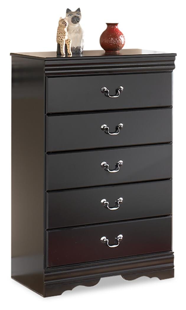 Huey Vineyard Black Twin Sleigh Bed and Chest - B128B39