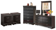 Huey Vineyard Dresser, Mirror, Chest and 2 Nightstands - B128B54