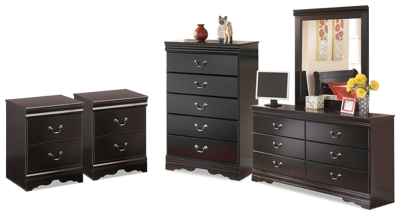 Huey Vineyard Dresser, Mirror, Chest and 2 Nightstands - B128B54