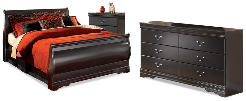 Huey Vineyard Queen Sleigh Bed, Dresser and Chest - B128B52