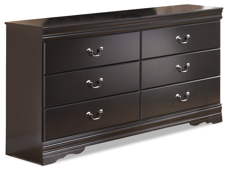 Huey Vineyard Queen Sleigh Bed with Dresser in Black from Ashley - Luna Furniture