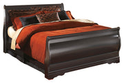 Huey Vineyard Queen Sleigh Bed with Mirrored Dresser and Nightstand in Black - PKG014098